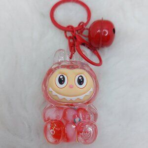 2/$19 Labubu Flowing Sand Exquisite red keychain with bell